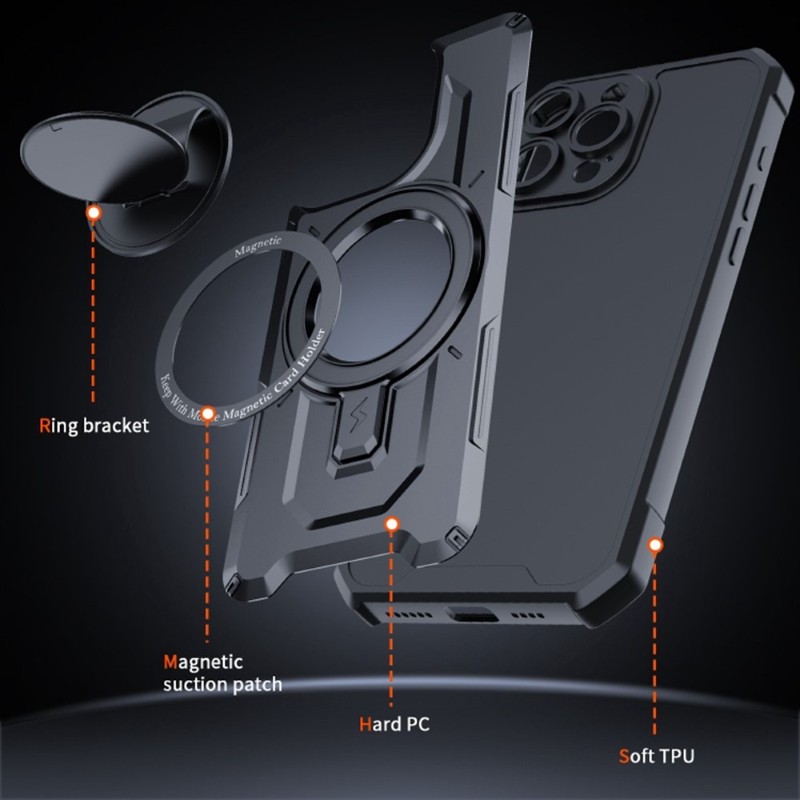 Kryt na iPhone 16 odolný s podporou Magsafe modrý