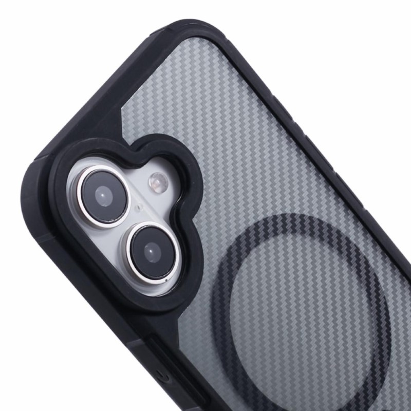 Kryt na iPhone 16 odolný Carbon s podporou Magsafe černý