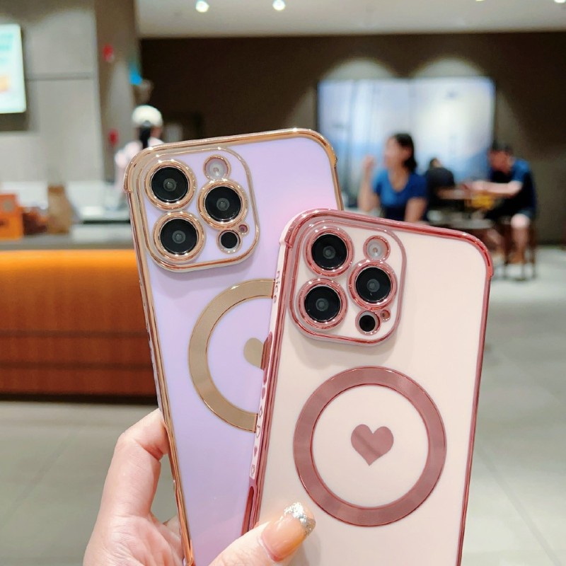 Kryt na iPhone 16 Pro Srdíčko s podporou MagSafe světle fialový