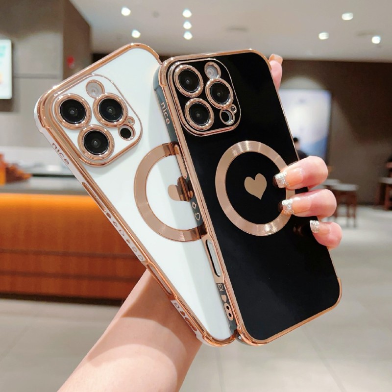 Kryt na iPhone 16 Pro Max Srdíčko s podporou MagSafe černý