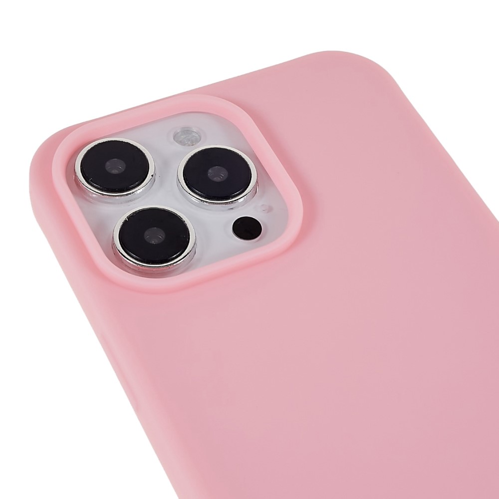 Kryt na iPhone 15 Pro Max gumový se šňůrkou na krk růžový