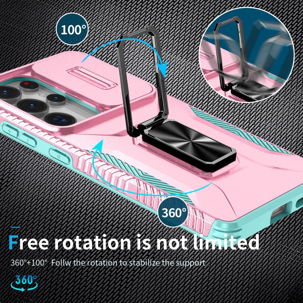 Kryt na Samsung Galaxy S25 Ultra odolný s krytkou na fotoaparát růžový