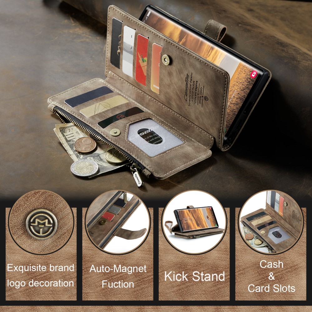 Pouzdro na Samsung Galaxy S25 Ultra CASEME Deluxe hnědé
