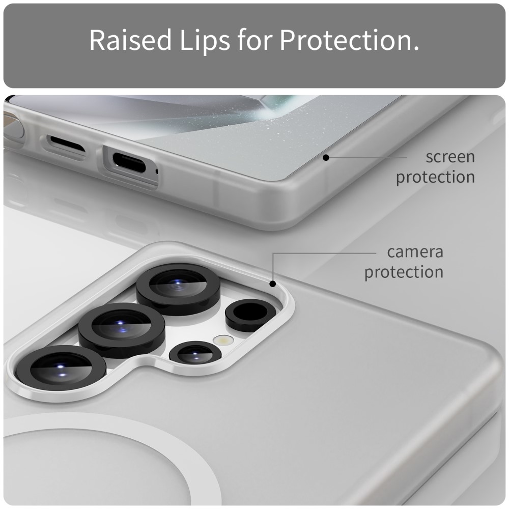 Kryt na Samsung Galaxy S25 Ultra gumový Magnetic (podpora MagSafe) bílý