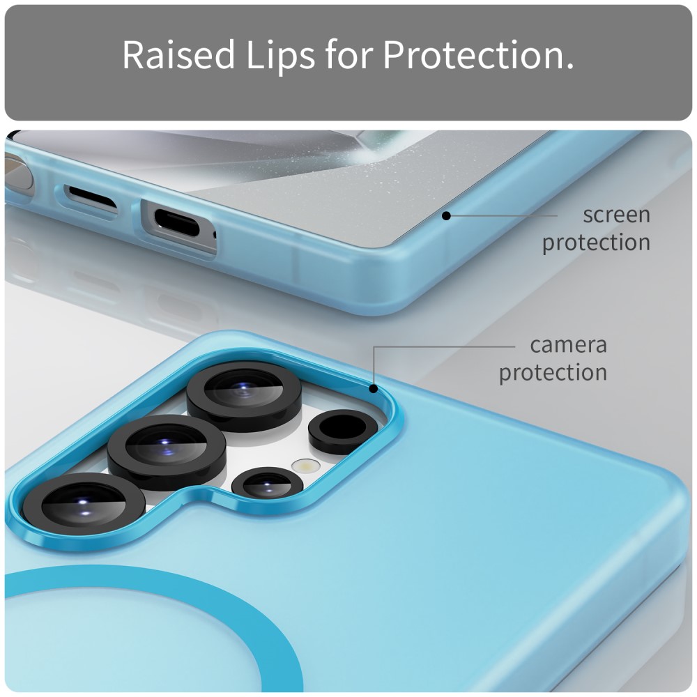 Kryt na Samsung Galaxy S25 Ultra gumový Magnetic (podpora MagSafe) modrý