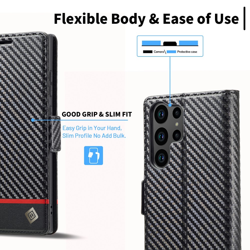 Pouzdro na Samsung Galaxy S25 Ultra Carbon horizontal