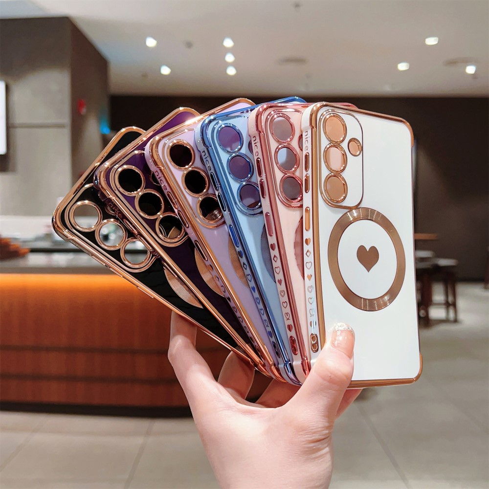 Kryt na Samsung Galaxy S25 Srdíčko s podporou MagSafe fialový