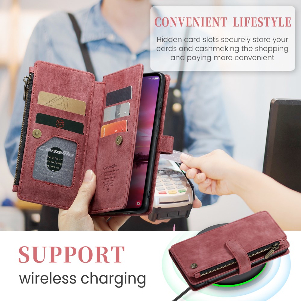 Pouzdro na Samsung Galaxy S25 CASEME Deluxe červené