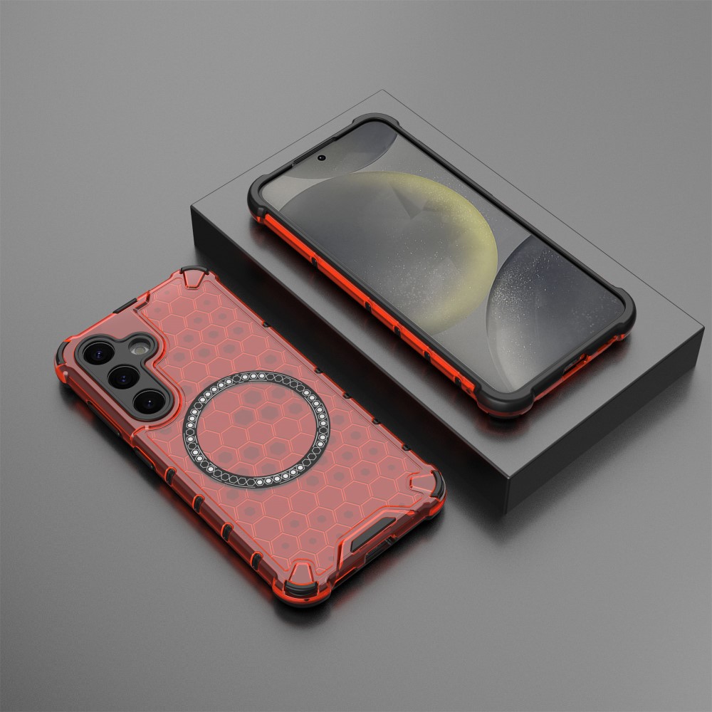 Kryt na Samsung Galaxy S24 odolný Honeycomb s podporou Magsafe červený