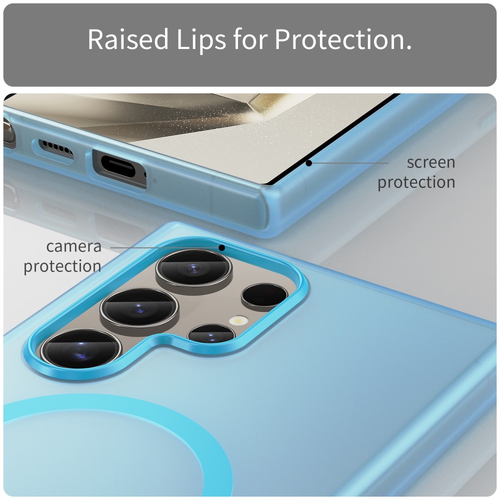 Kryt na Samsung Galaxy S23 Ultra gumový Magnetic (podpora MagSafe) modrý