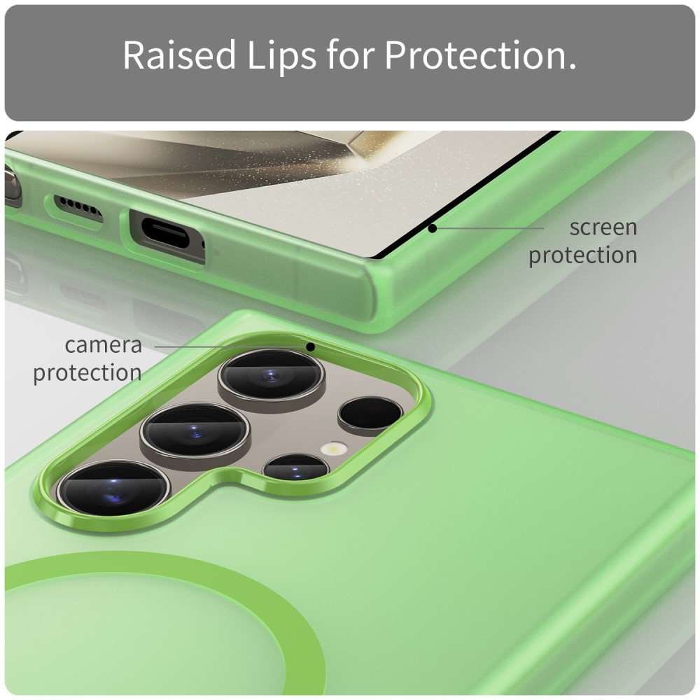Kryt na Samsung Galaxy S23 Ultra gumový Magnetic (podpora MagSafe) zelený