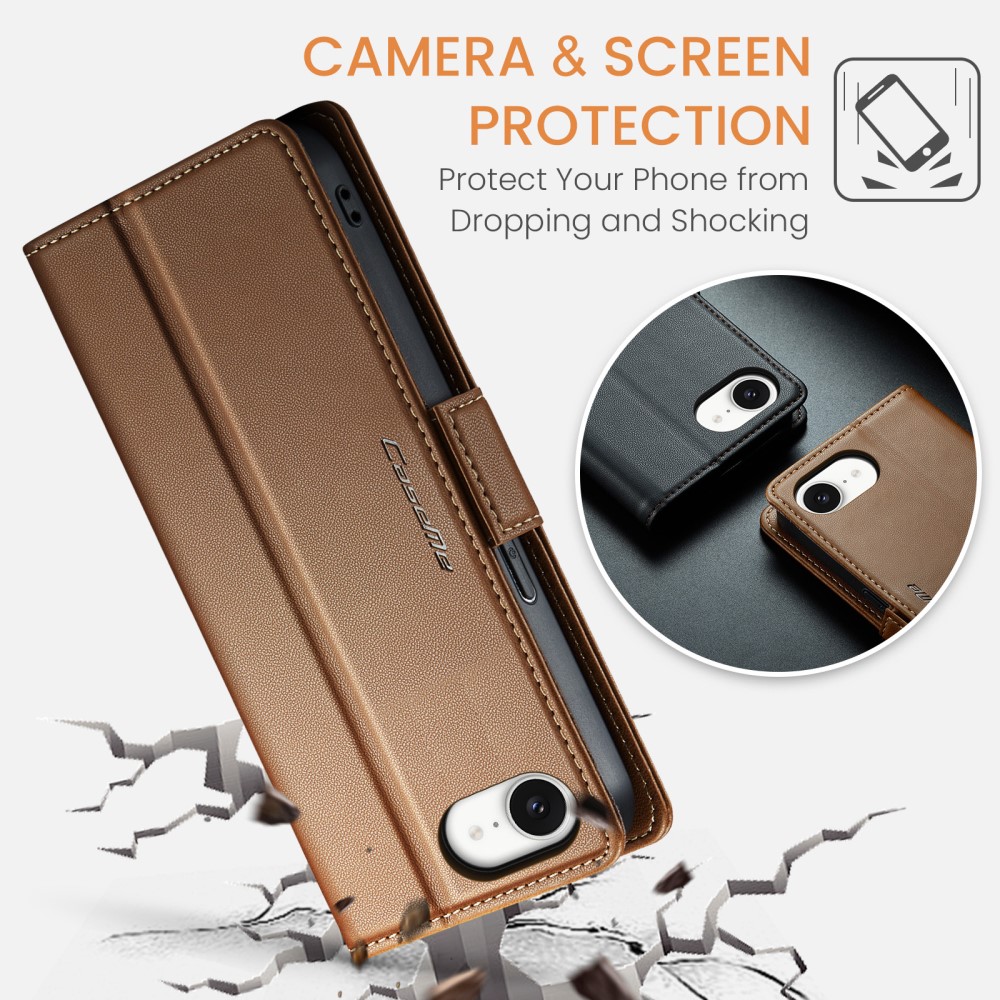 Pouzdro na iPhone 16E CASEME Smooth hnědé