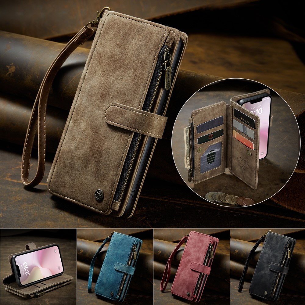 Pouzdro pro iPhone 16E CASEME Luxury Double Layer hnědé