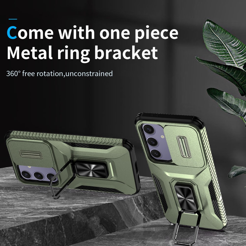 Kryt na Samsung Galaxy S24 FE odolný s krytkou na fotoaparát zelený