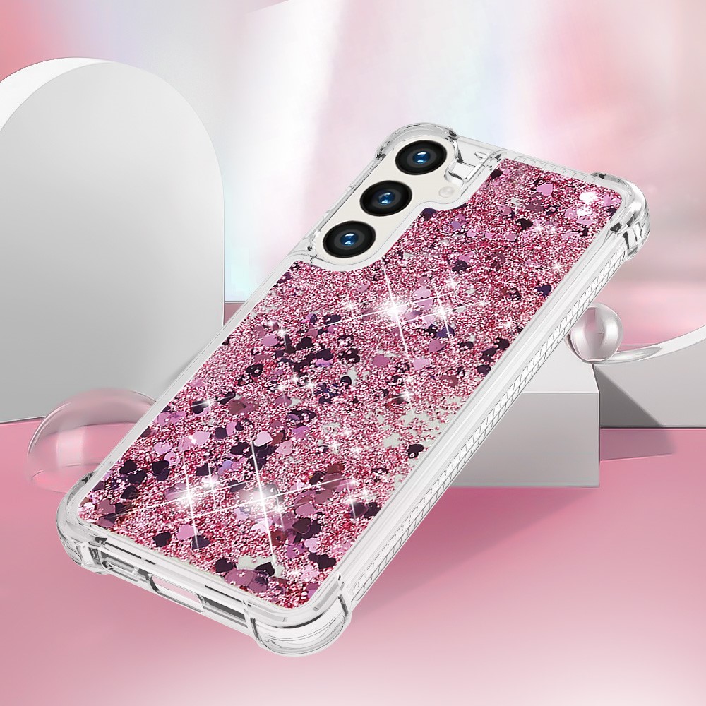 Kryt na Samsung Galaxy S24 FE Srdíčko třpytivý růžový