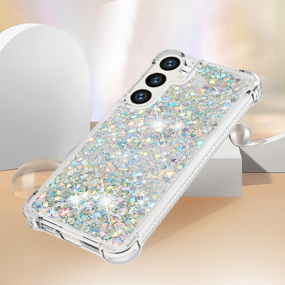 Kryt na Samsung Galaxy S24 FE Srdíčko třpytivý stříbrný