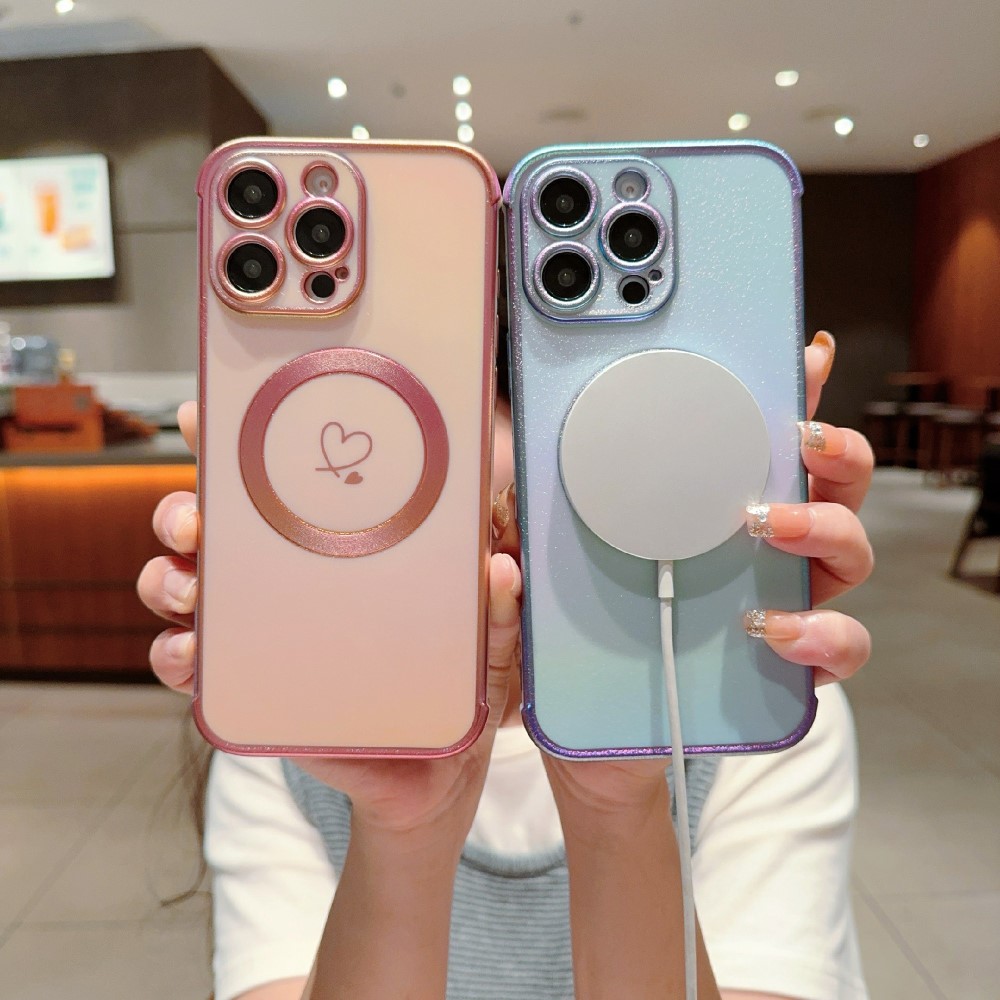 Kryt na iPhone 16 Pro Max Srdíčko s podporou MagSafe duhový
