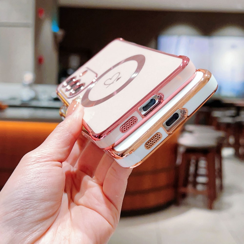 Kryt na Samsung Galaxy S23 FE Srdíčko s podporou MagSafe růžový