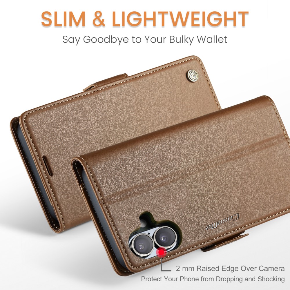 Pouzdro na iPhone 16 Plus CASEME smooth hnědé