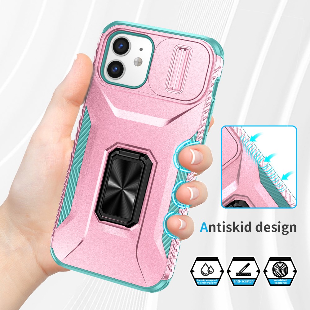 Kryt na iPhone 12 / 12 Pro odolný s krytkou na fotoaparát růžový