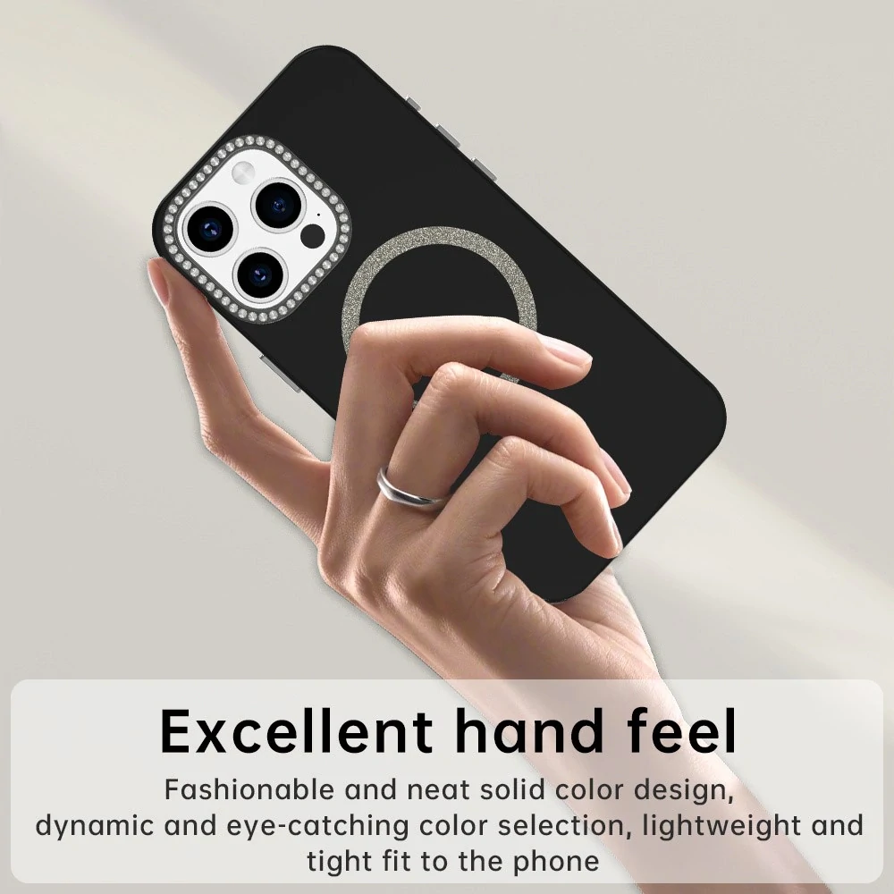 Kryt na iPhone 15 Pro s podporou MagSafe Diamond černý