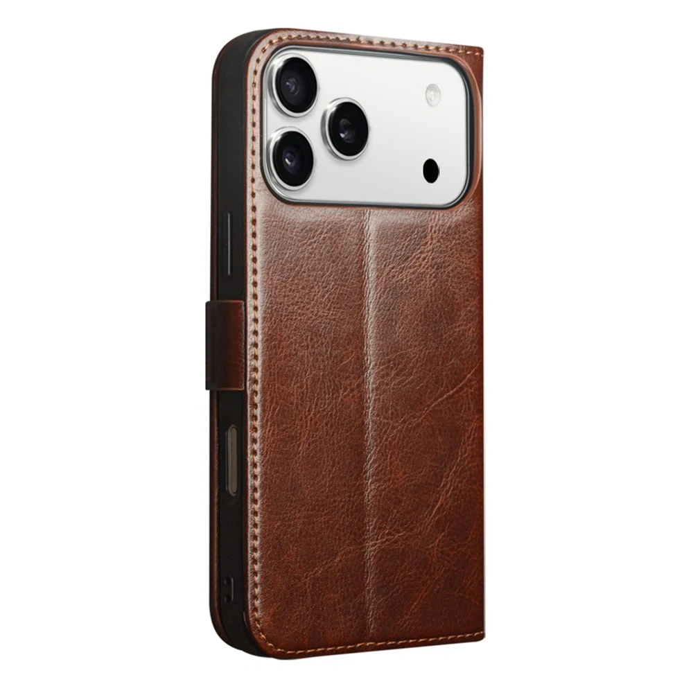 Pouzdro QIALINO na iPhone 17 Pro Kožené hnědé