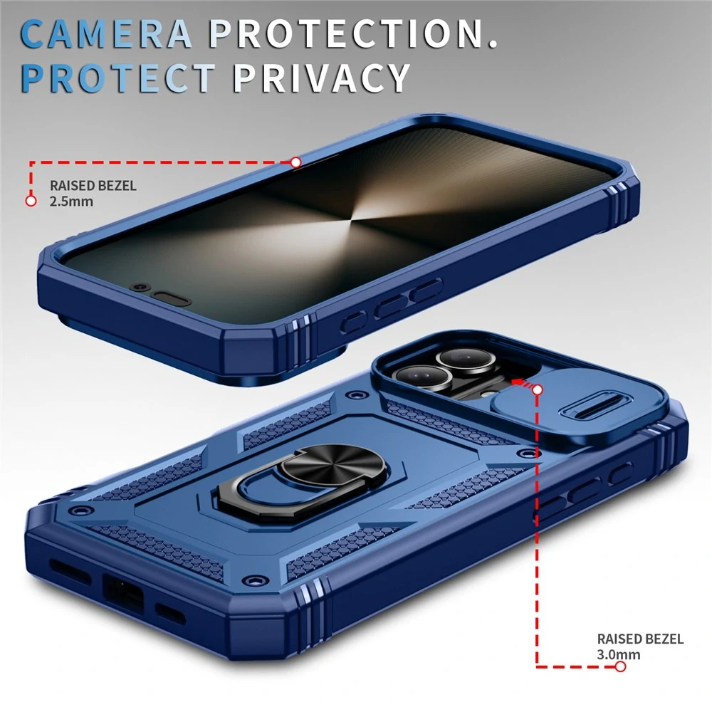 Kryt na iPhone 17 odolný s krytkou na fotoaparát modrý