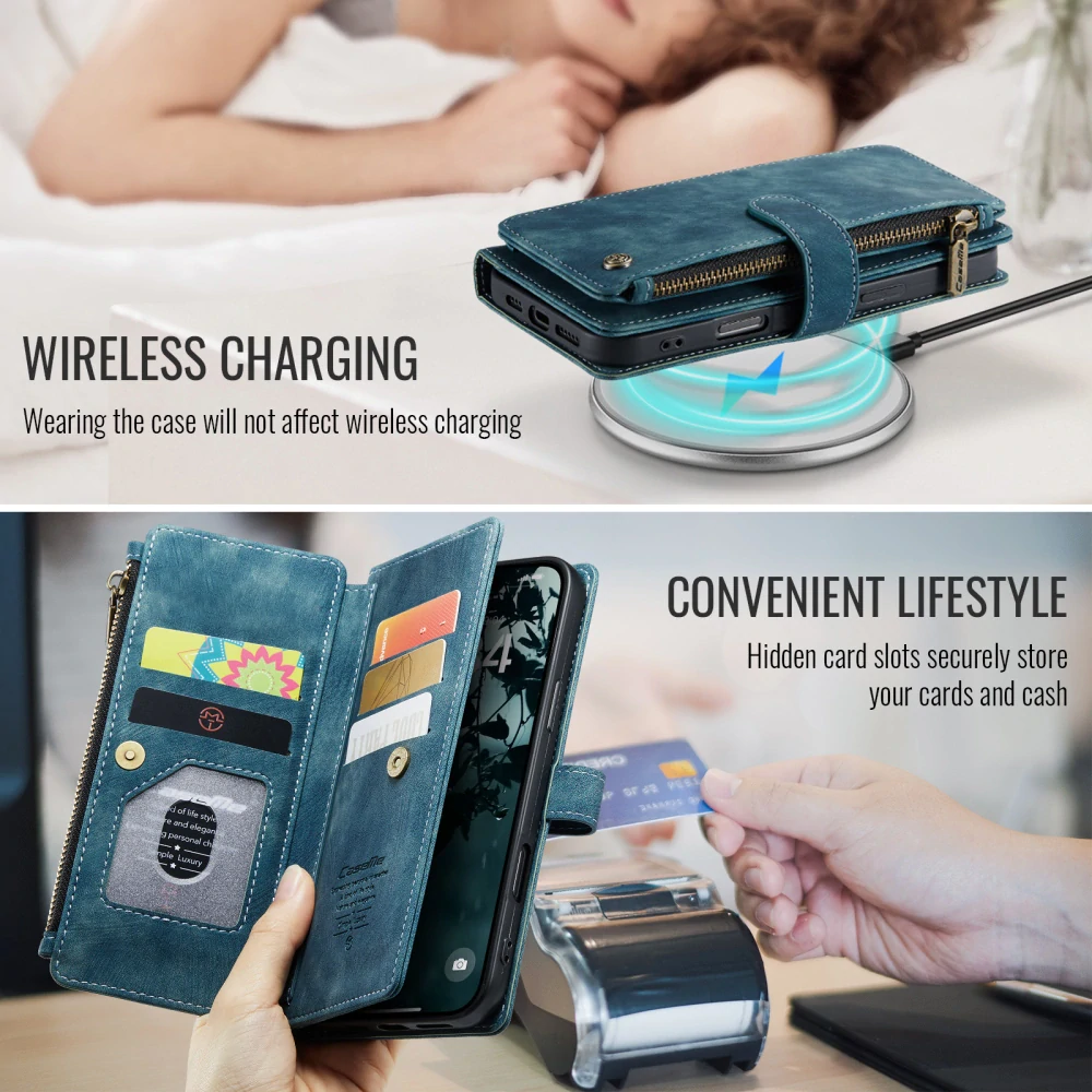Pouzdro pro iPhone 17 CASEME Luxury Double Layer modré