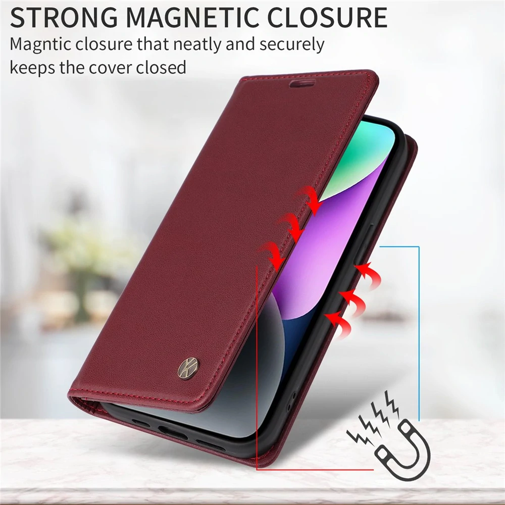 Pouzdro na iPhone 17 Yikatu vínové
