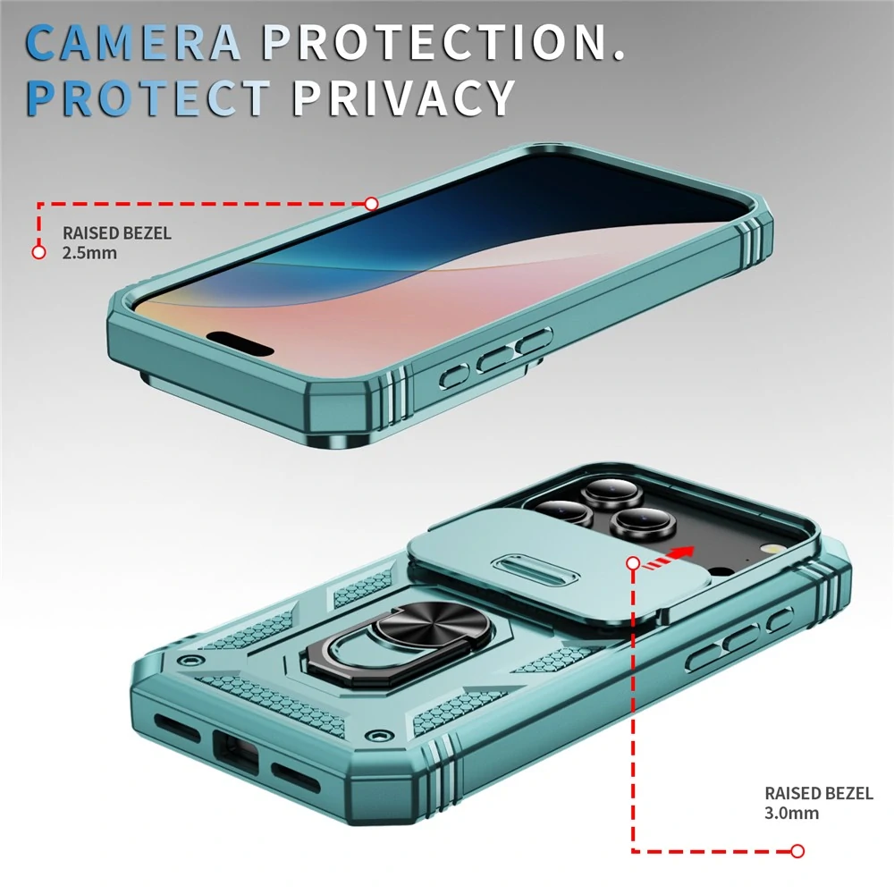 Kryt na iPhone 17 Pro Max odolný s krytkou na fotoaparát světle modrý