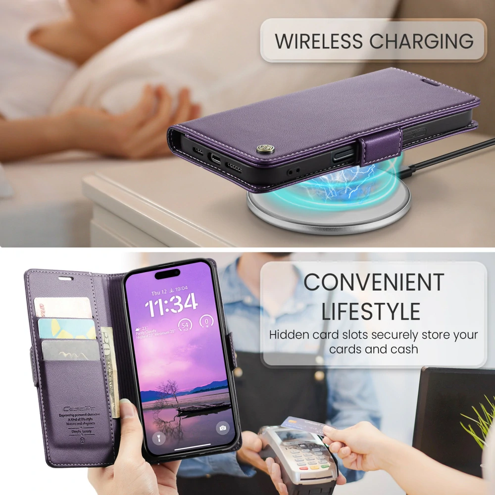 Pouzdro na iPhone 17 Pro Max CASEME Smooth fialové