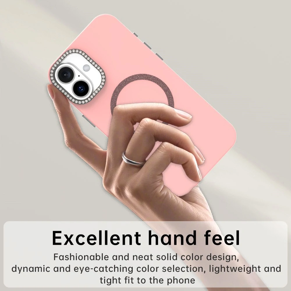 Kryt na iPhone 16 s podporou MagSafe Diamond růžový