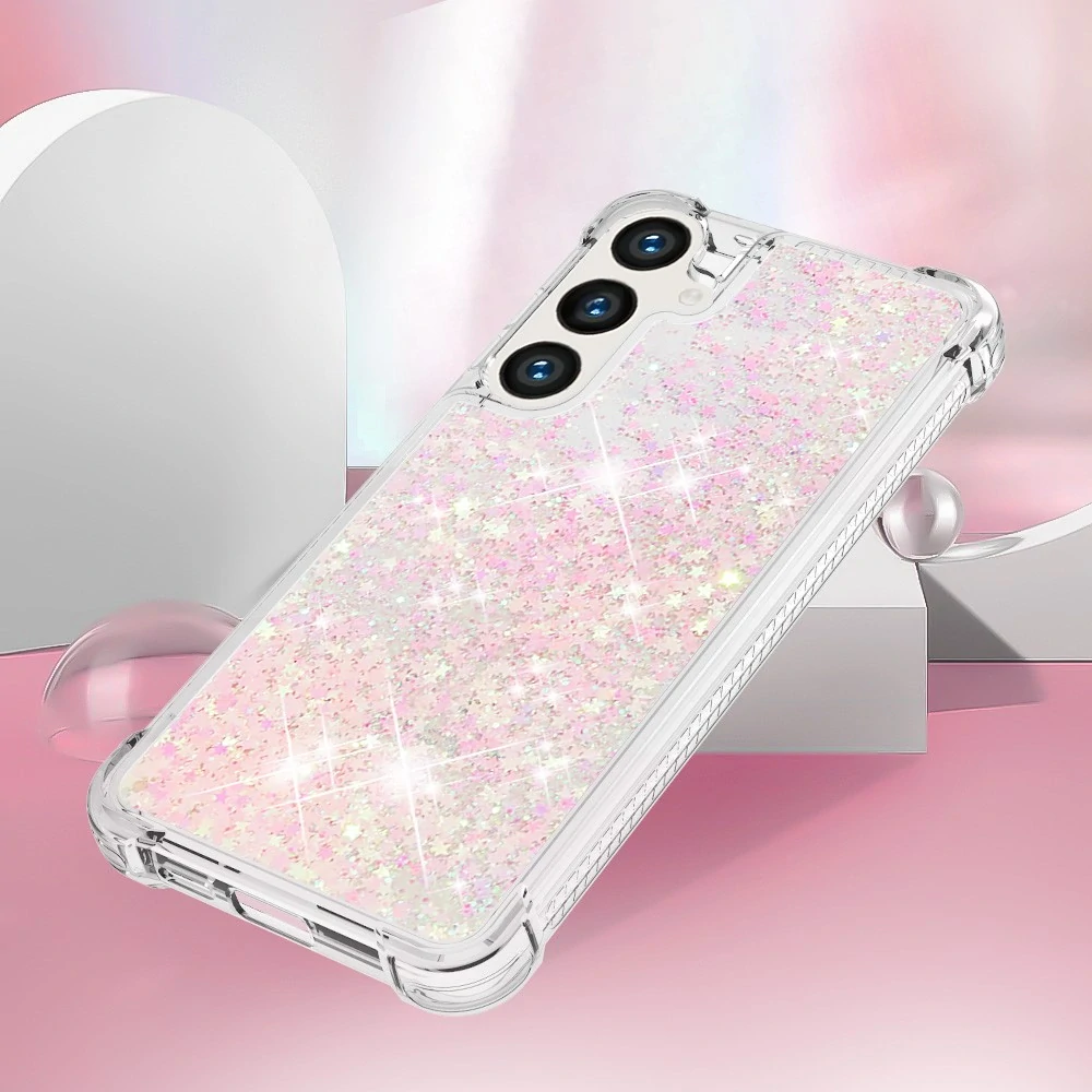 Kryt na Samsung Galaxy S24 FE hvězdičky třpytivý růžový