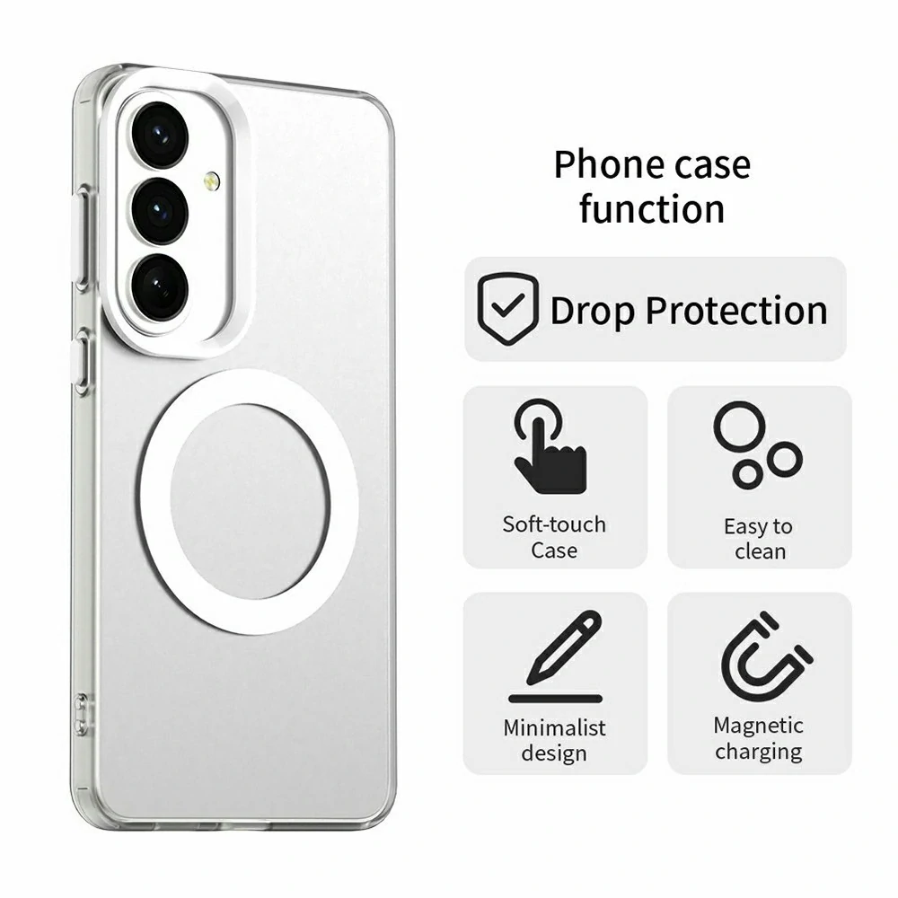 Kryt na Samsung Galaxy S26 gumový Magnetic (podpora MagSafe) bílý