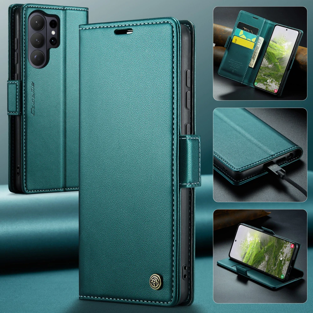 Pouzdro na Samsung Galaxy S26 Ultra CASEME smooth zelené