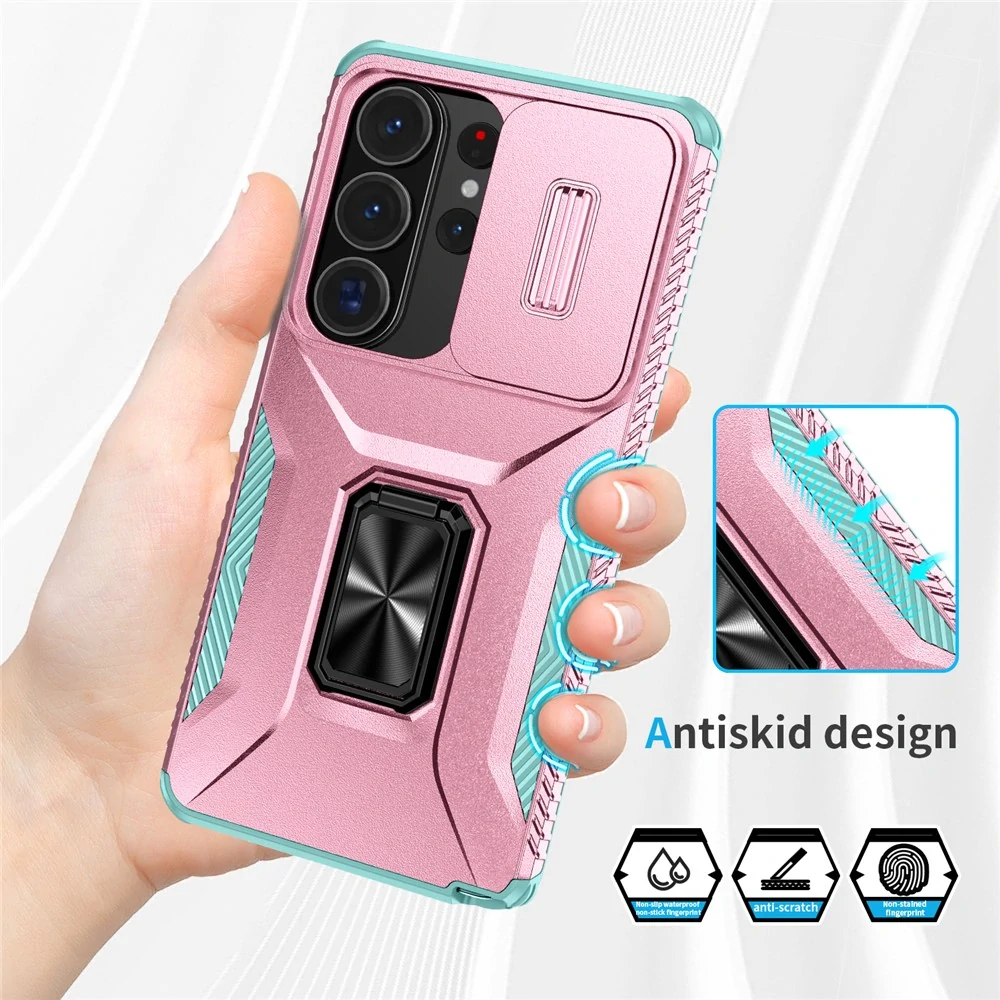 Kryt na Samsung Galaxy S26 Ultra odolný s krytkou na fotoaparát růžový