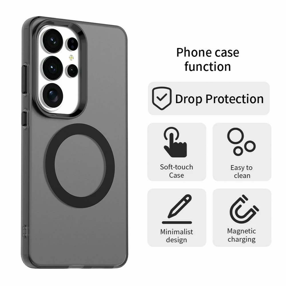 Kryt na Samsung Galaxy S26 Ultra gumový Magnetic (podpora MagSafe) černý