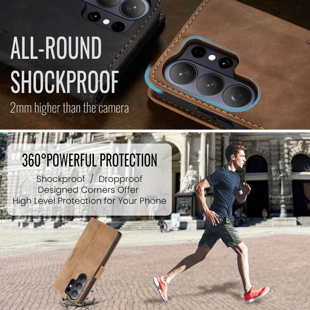 Pouzdro na Samsung Galaxy S26 Ultra CASEME světle hnědé