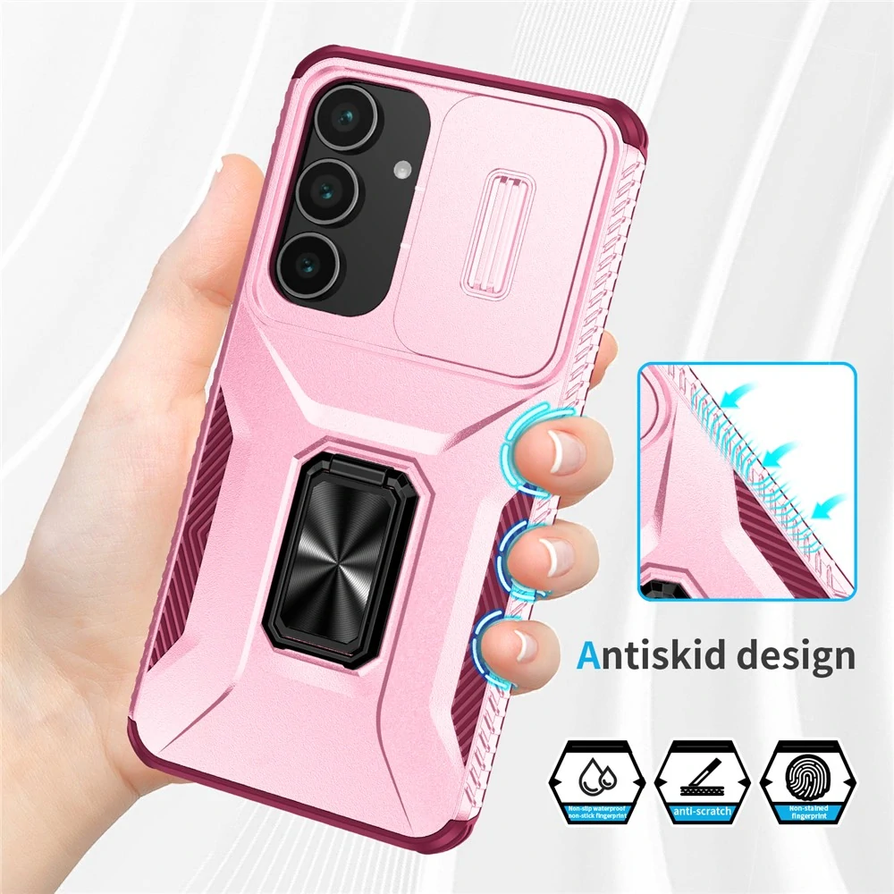 Kryt na Samsung Galaxy S25 FE odolný s krytkou na fotoaparát vínový