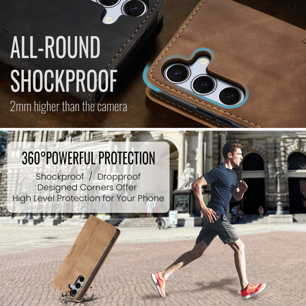 Pouzdro na Samsung Galaxy S25 FE CASEME světle hnědé