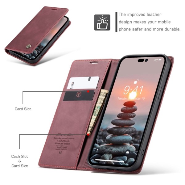 Pouzdro CASEME pro iPhone 14 Pro červené