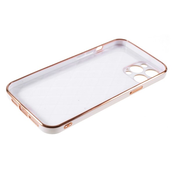 Kryt na iPhone 14 Pro Luxury rhombus bílý