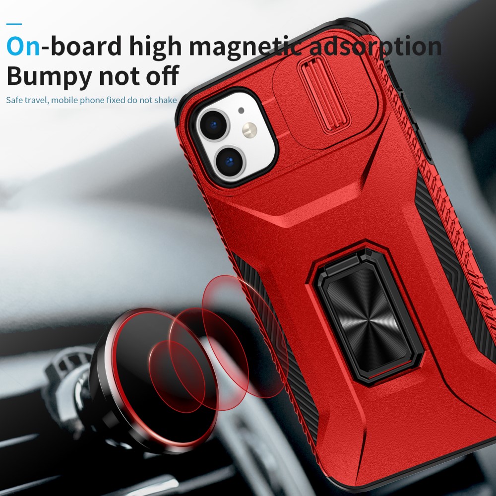 Kryt na iPhone 11 s krytkou na fotoaparát červený