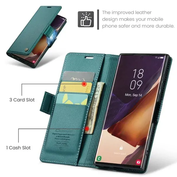 Pouzdro na Samsung Galaxy Note 20 Ultra CASEME smooth zelené