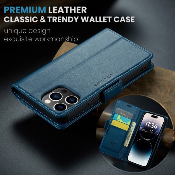Pouzdro na iPhone 14 Pro Max CASEME Smooth modré