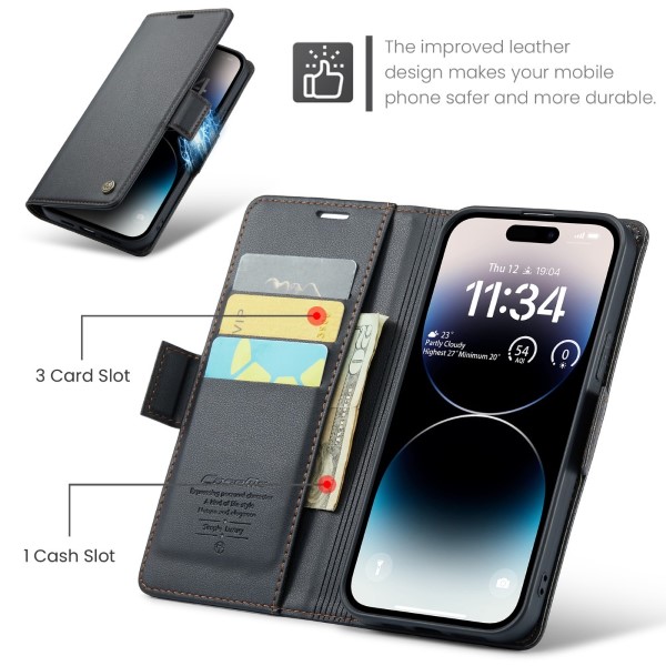 Pouzdro na iPhone 14 Pro Max CASEME Smooth černé