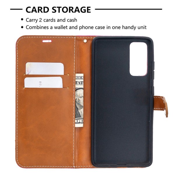 Pouzdro na Samsung Galaxy S20 FE Jeans růžové