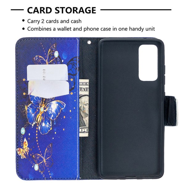 Pouzdro na Samsung Galaxy S20 FE Motýl fialové