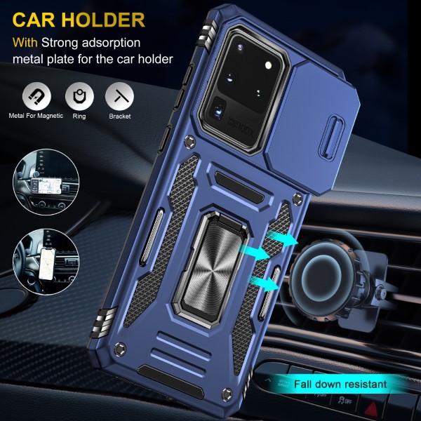 Kryt na Samsung Galaxy S20 Ultra odolný s krytkou na fotoaparát tmavě modrý