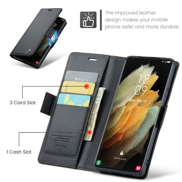 Pouzdro na Samsung Galaxy S21 Ultra CASEME smooth černé